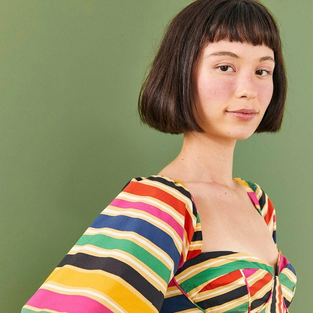 Colorful Striped Women's Dress - Picture 3 of 11